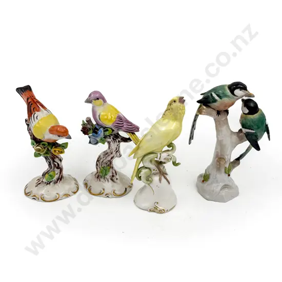 Pair Bird Ornaments & Two Others (Faults)