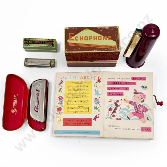 Chrometta 8 Cased Mouth Organ Hohner Echophone & Two Others