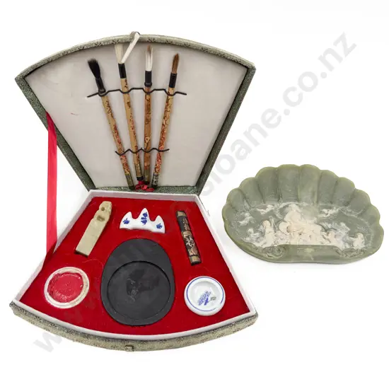 Boxed Chinese Seal Set & Marlestone Dish