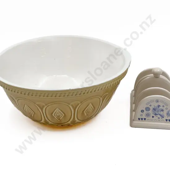 Replica Masons Mixing Bowl (A/F) & Ceramic Toast Rack