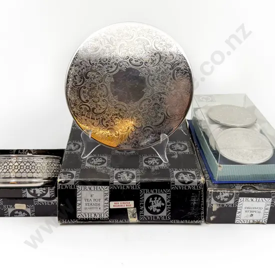 Boxed Strachan S/P Table Mats Coaster & Wine Coaster