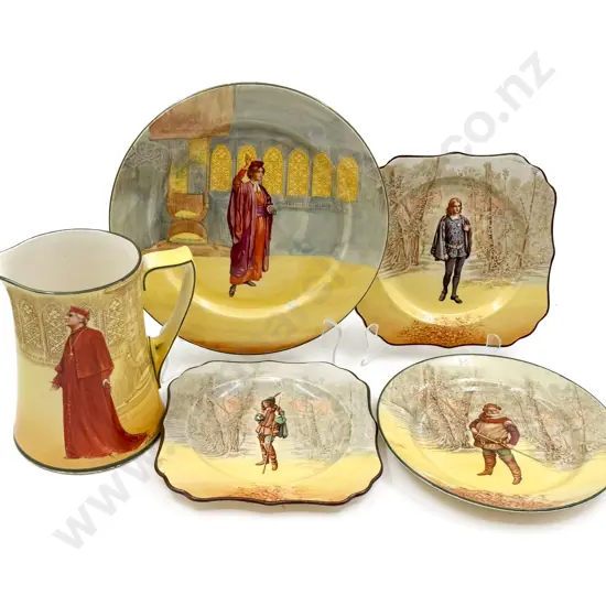 Four RD Shakespeare Plates & Jug