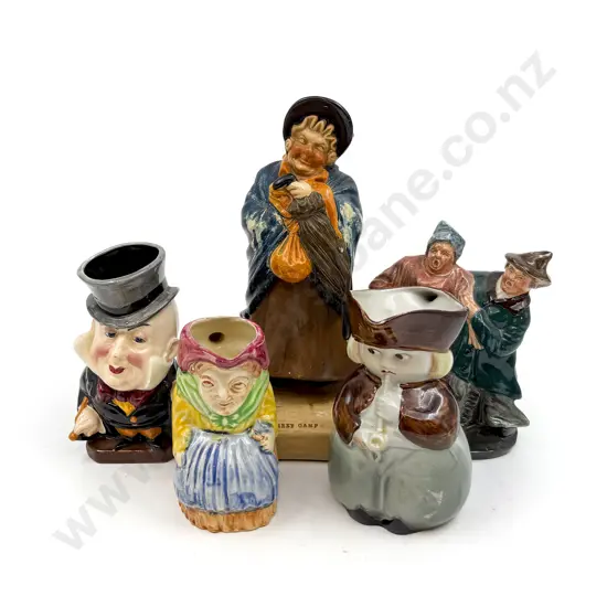 Sairey Gamp Figure Small Figure Group & Three Toby Jugs