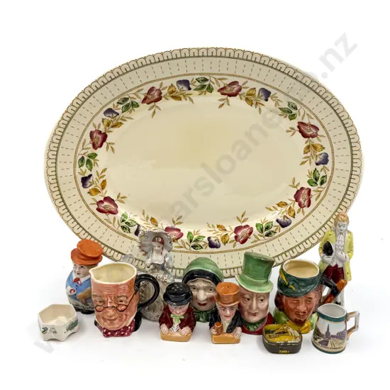 Small Collection Figures & Toby Jugs on Woods Burslem Ashet