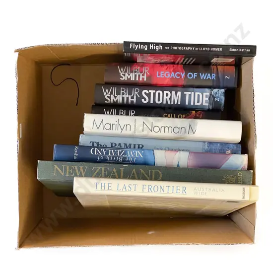 Box of Books incl Wilbur Smith
