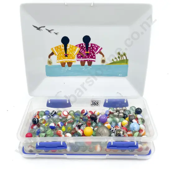 Quantity Vintage Marbles and Wall Plate