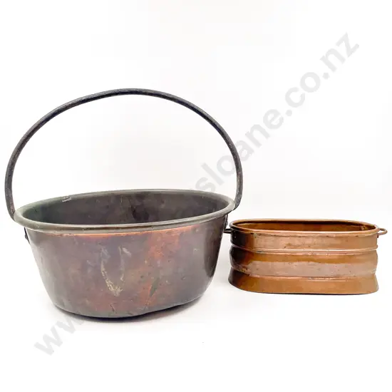 Vintage Jam Pan & Small Copper Planter