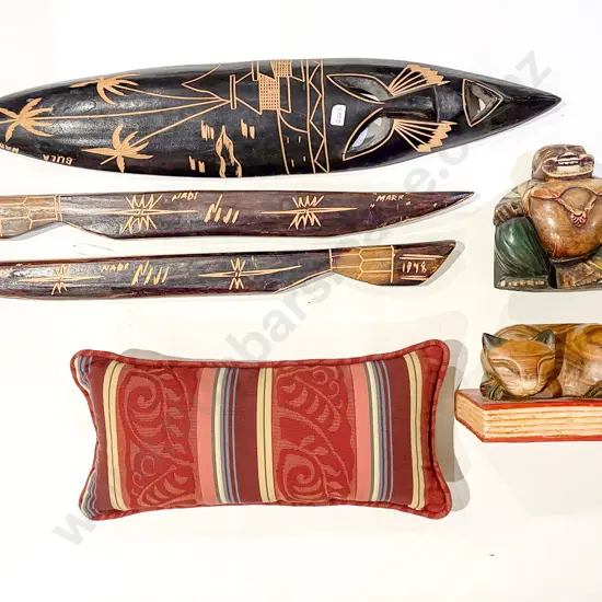 Box of Wooden Ornaments & Tourist Ware