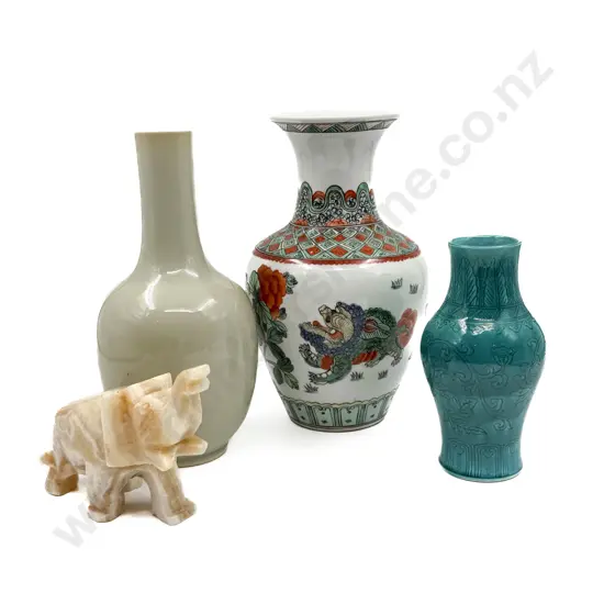 Three Various Chinese Decorative Glazed Vases