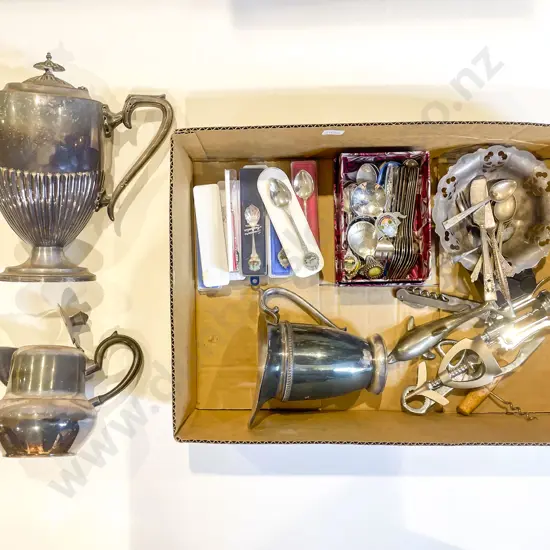 Assorted S/P Ware with Souvenir Spoons