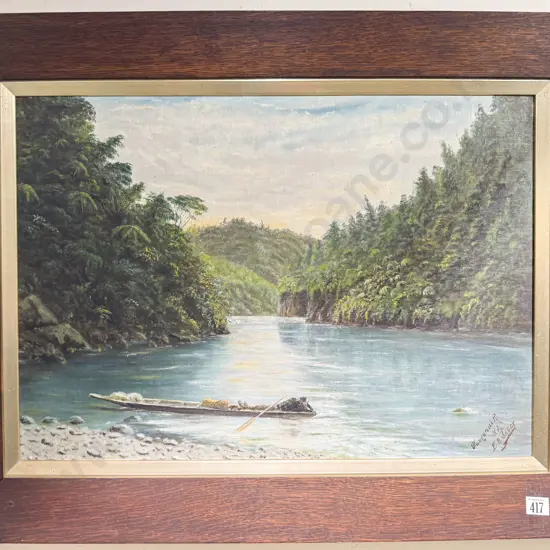 E. H. Jns - Wanganui River - Acrylic on Canvas Board