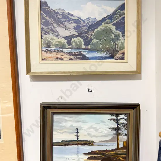 Ron Prestney - NZ Landscape - Oil on Board & Other Similar Example