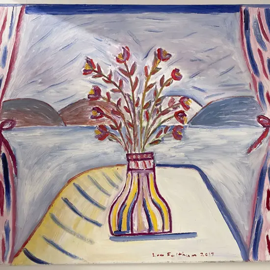 Lee Feltham - Still Life with Landscape - Acrylic on Canvas