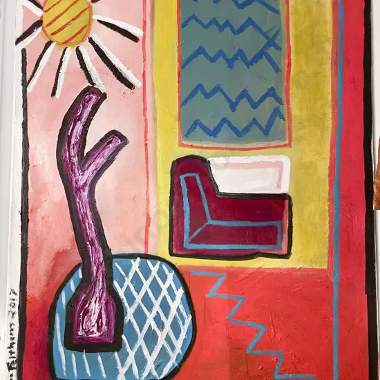 Lee Feltham - Abstracted Living Room Scene - Acrylic on Canvas