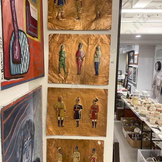 Four A.M. Military Uniform Studies - Acrylic on Copper