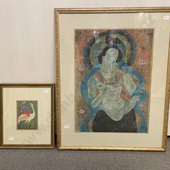 Unknown Artist - Dunhuang Style Portrait - Gouache on Paper & Other