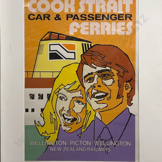 Vintage Kiwiana Unframed Cook Strait Ferry Poster