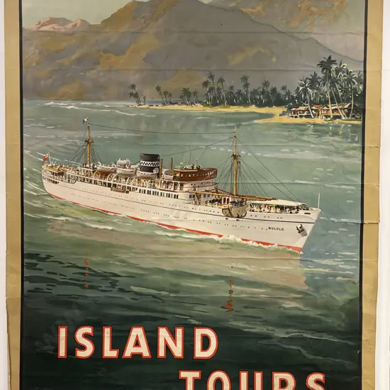 Vintage Burns Philp Line Island Tours Cruise Ship Advertisement