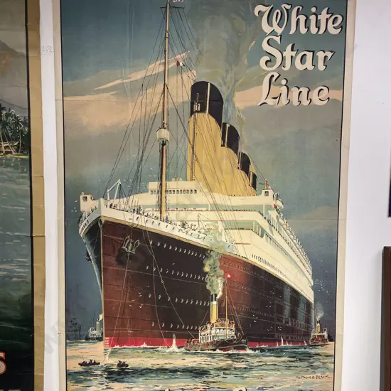 Vintage Cunard White Star Line America to Europe Advertising by Montague B. Black