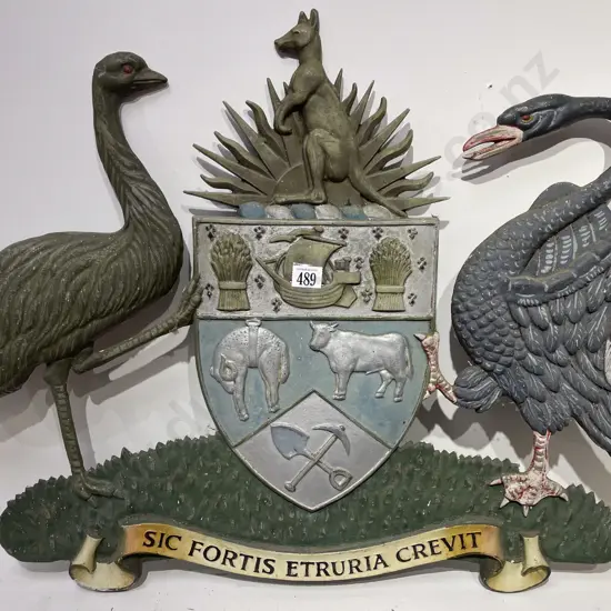 Vintage Cast Metal Bank of NSW Coat Of Arms