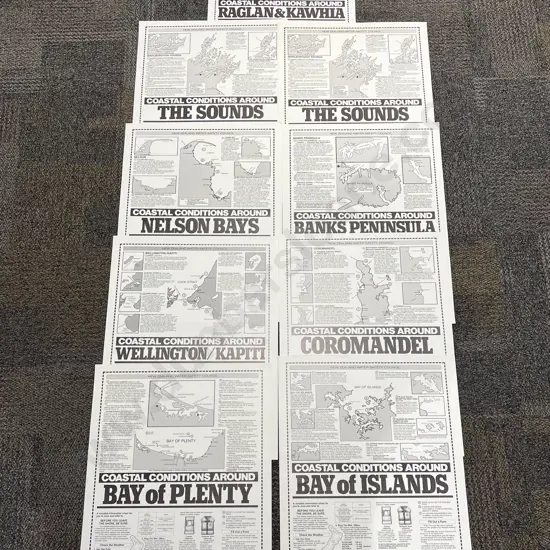 Nine Vintage Unframed NZ Water Safety Council Posters