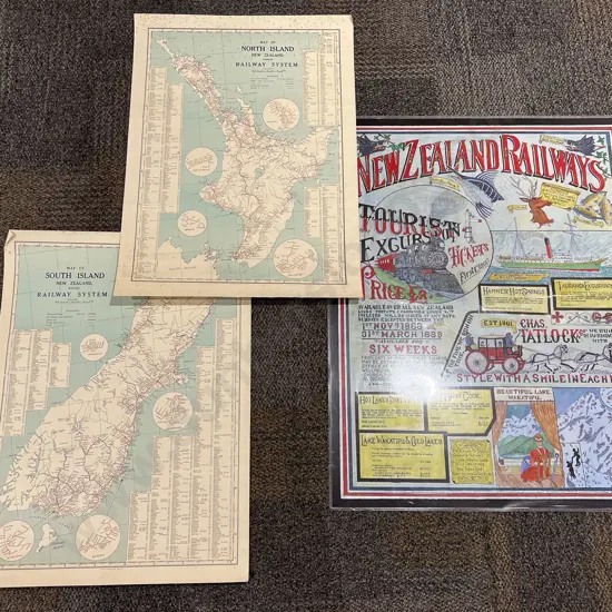 Three Vintage NZ Railway Posters