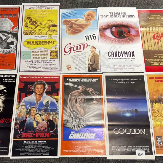 Ten Vintage Unframed Movie Posters