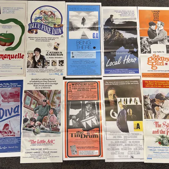 Ten Vintage Unframed Movie Posters