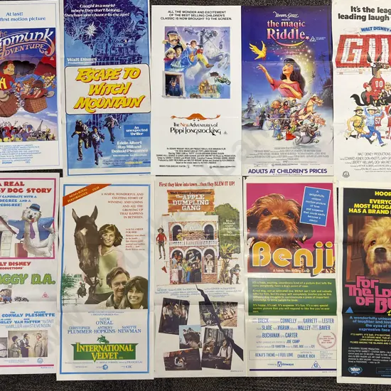 Ten Vintage Unframed Movie Posters