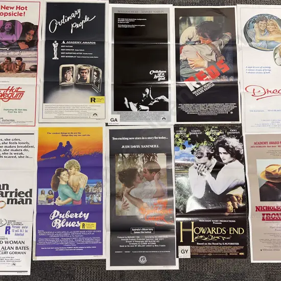 Ten Vintage Unframed Movie Posters
