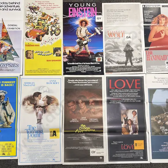 Ten Vintage Unframed Movie Posters