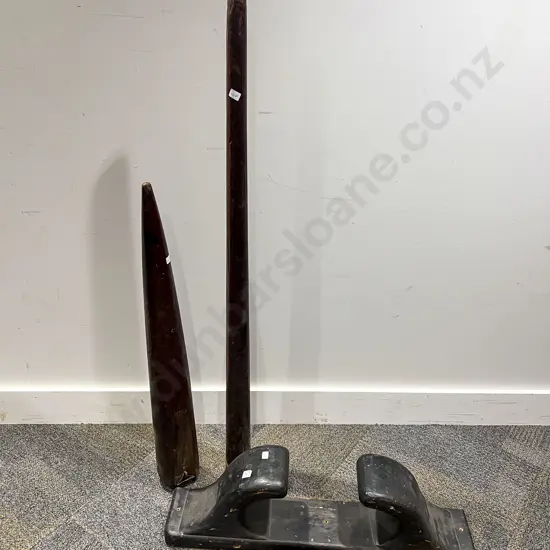 Vintage Shipping Cleat & Two Wooden Very Large Marlin Spikes