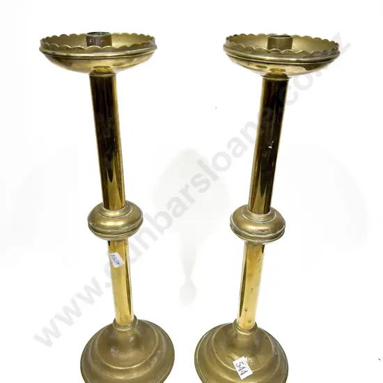 Pair of Brass Ecclesiastical Candle Sticks
