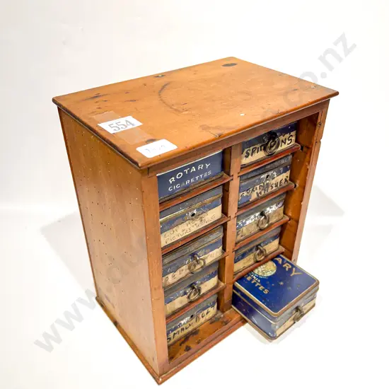 NZ Colonial Handcrafted Work Box with Rotary Cigarette Drawer Slides