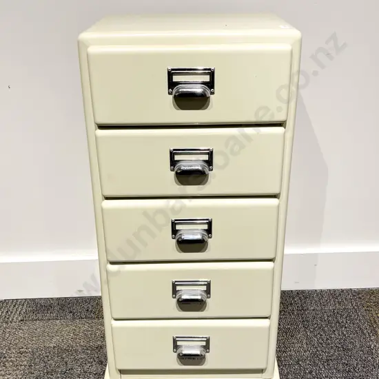 Japanese Five Drawer Enamelled Steel File Drawers