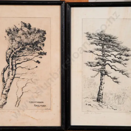 Pair of John Lysaught Moore Etchings