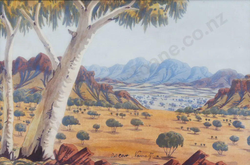 Oscar Namatjira (Australian) - Ghost Gum Image 1++