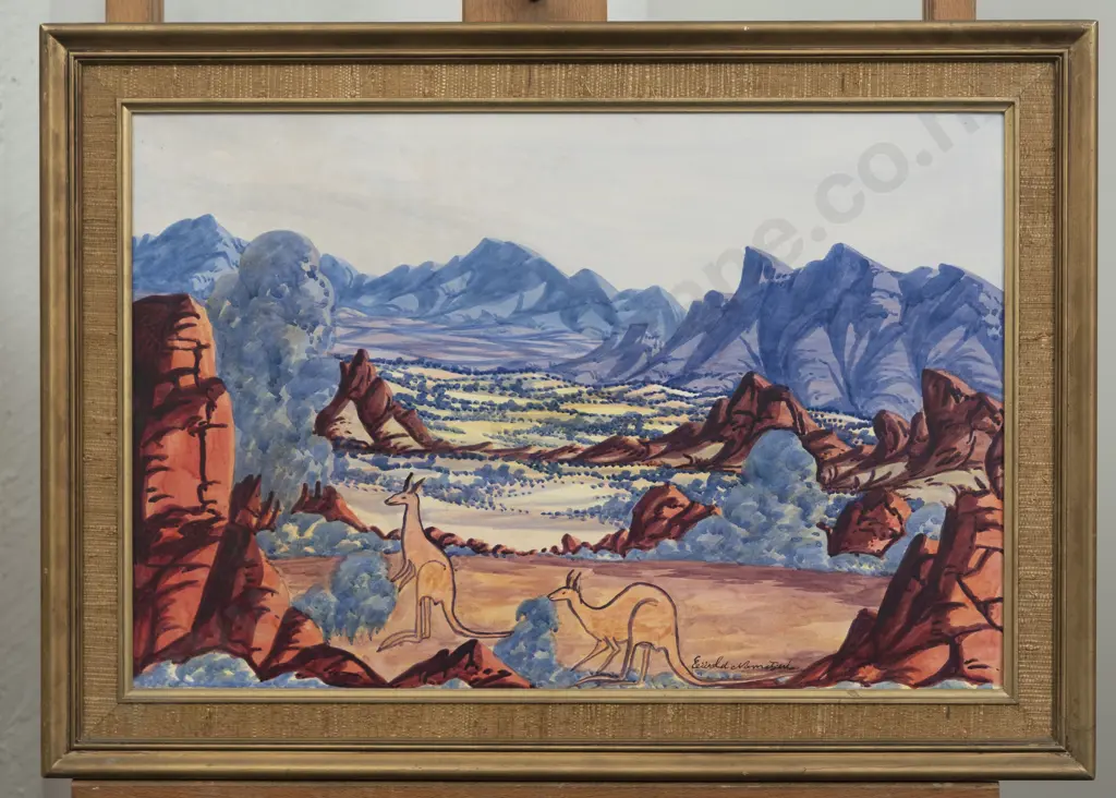 Edwald Namatjira (Australian) - MacDonnell Ranges - Central Australia Image 1++