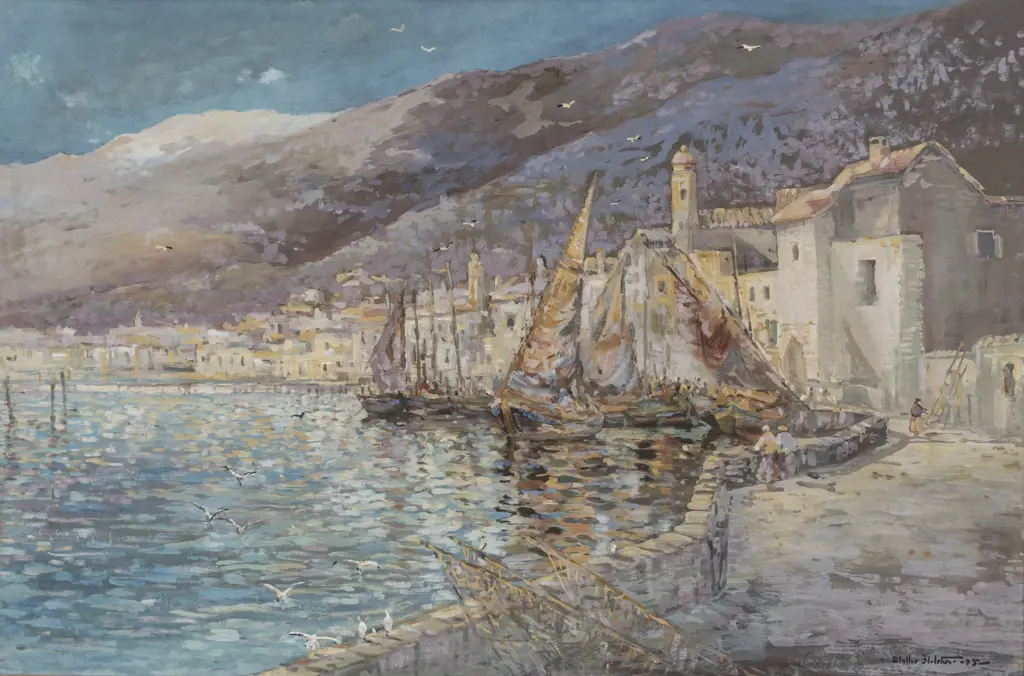 Blythe Fletcher - Mediterranean Dockside Scene Image 1++
