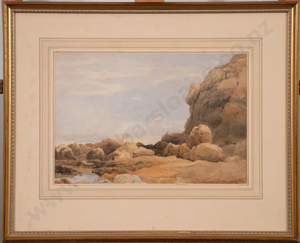 John Henry Mole (British 1814 - 1886) - Rocky Seaside Beach (a/f) Image 1++