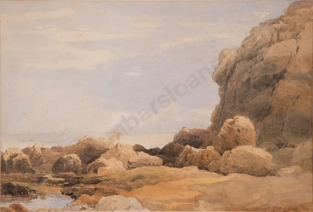 John Henry Mole (British 1814 - 1886) - Rocky Seaside Beach (a/f) Image 1++