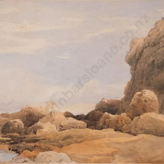 John Henry Mole (British 1814 - 1886) - Rocky Seaside Beach (a/f)