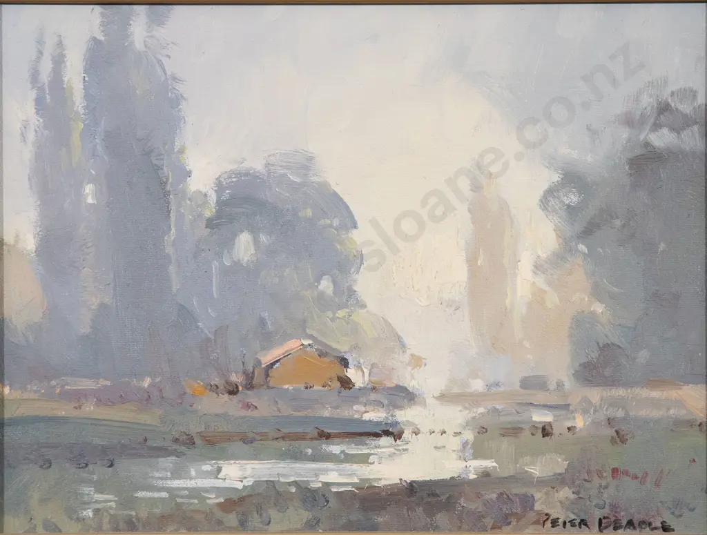 Peter Beadle - Morning Fog - Mataura River at Garston Image 1++