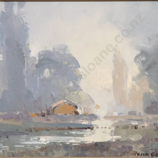 Peter Beadle - Morning Fog - Mataura River at Garston