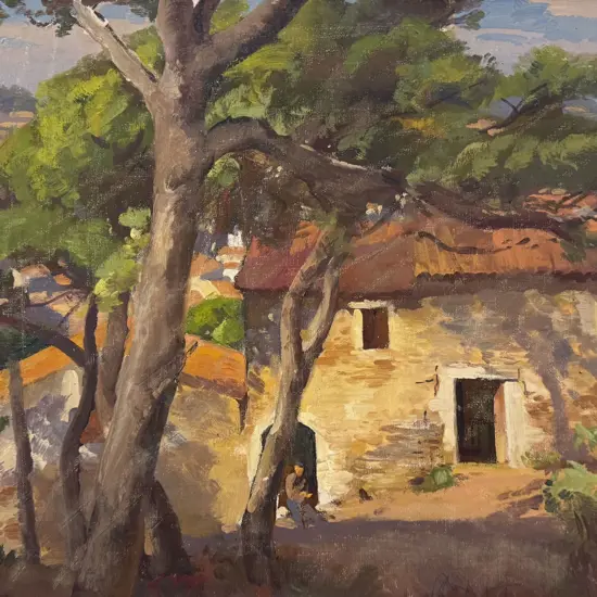 Attributed Cedric Savage - Cottage and Figure