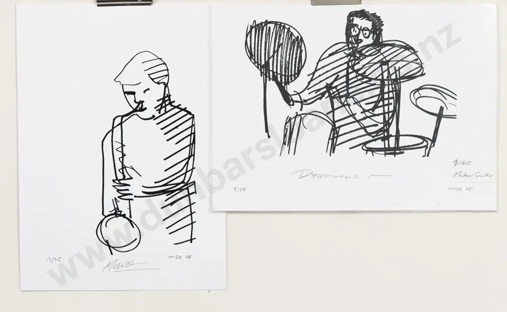 Michael Smither (b 1939) - Muso & Other (2) (unframed) Image 1++