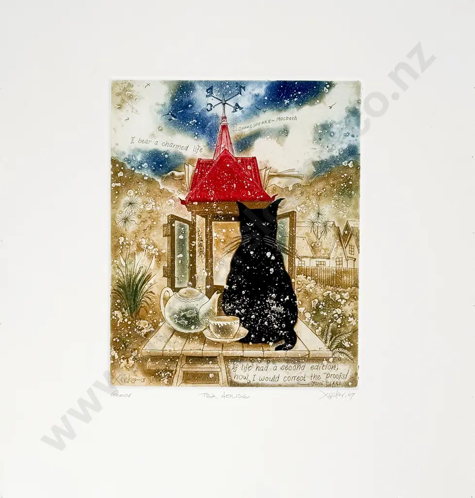 Gary Tricker (1938 - 2021) - Tea House (unframed) Image 1++