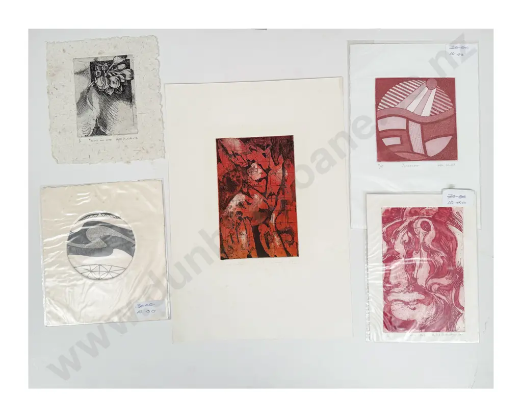 Five Various Unframed Etchings Image 1++
