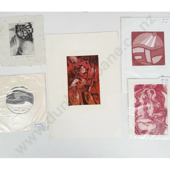 Five Various Unframed Etchings