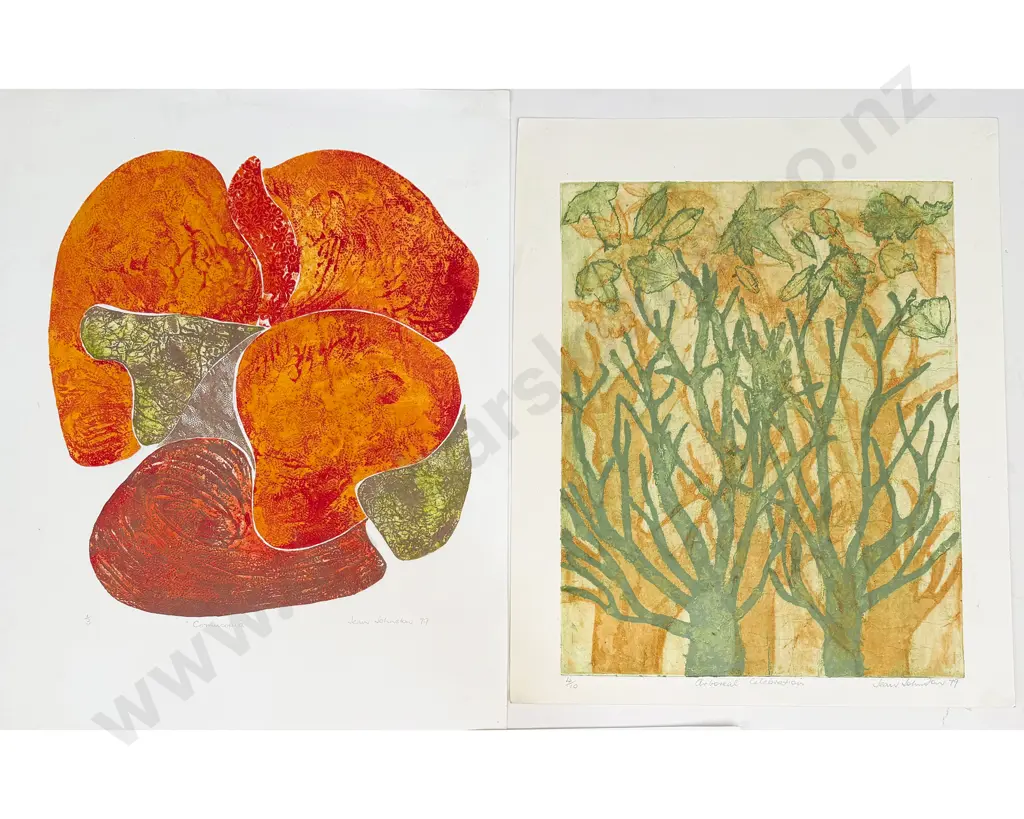 Jean Johnston - Three Unframed Collographs Image 1++